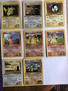 1ST EDITION - GYM HEROES LOT! Koga’s Ditto, Lt Surge’s Pikachu, (14 Cards Total)