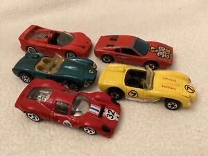 Hot Wheels ~ Ferrari P4 #32 ~ 308 GTB ~ 250  Lot of 5 w/wear ~ Blackwall ~ Red