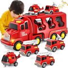 New ListingFire Truck Toys for 1 2 3 4 5 6 Years Old Boys Toddler, 5 in 1 Kids Carrier Toy