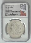 New Listing2021 S Morgan Silver Dollar NGC MS70  FDOI FIRST DAY ISSUE SIGNED BY THOMAS URAM