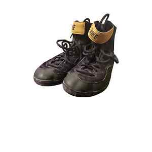 Nike Inflict 3 Wrestling Shoes Mens Sz 8.5 Black Metallic Gold Boxing MMA