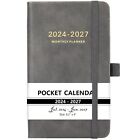 2024-2026 Monthly Pocket Planner - 3 Year Monthly Calendar with Leather Cover