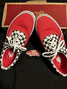 Vans Era Skate/BMX Lace Up Mens Size 11 VN0A38FV5 Checkerboard & Bright Red