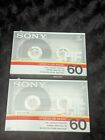 Lot of 2 New Sealed SONY HF 60 Minute Blank AUDIO CASSETTE TAPES Normal Bias