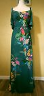 MONSOON green floral maxi dress size 14 evening long off shoulder party wedding