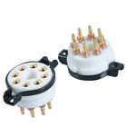 2pcs 8 Pin CMC Ceramic Gold plate Tube Socket For EL34 6550 KT88 6V6 6L6 valve