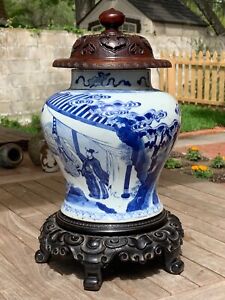 MAKE OFFER...FINE CHINESE KANGXI MARK AND PERIOD BLUE AND WHITE JAR