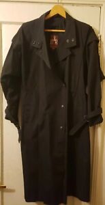 Vintage Black Trench Coat Womens Size 10/11