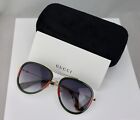 Gucci GG0062S 003 57mm Aviator Green/Red Unisex Sunglasses with Light Grey Lens