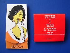 Vintage Naughty Novelty Matchbook Snatch a Match UNUSED & When I was a year old