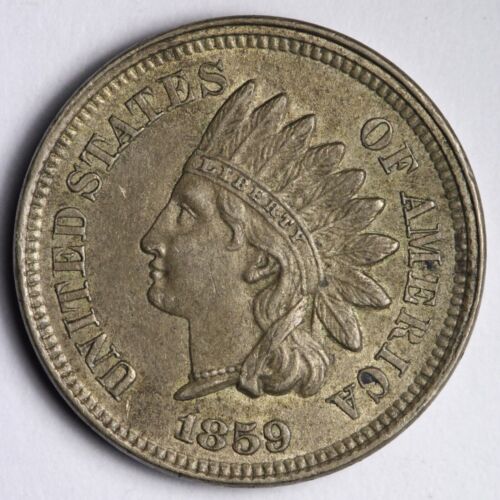 1859 Indian Head Cent Penny CHOICE AU++/UNC E111 KCPE