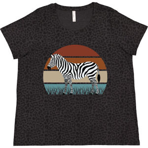 Inktastic Zebra Safari Animal Sunset Women's Plus Size T-Shirt African Clothing