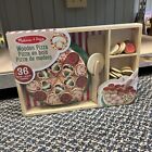 Melissa & Doug Pizza Party Wooden Play Food Set With 6 Slices 36 Toppings + More