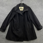 Burberry London Women's 6 Black Wool Coat Jacket Trench Coat Pea Designer Button