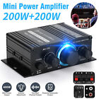 400W HiFi Power Amplifier 2 Channel 12V Stereo Home FM Audio Amp Car Receiver US