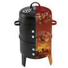 Charcoal Smoker Grill BBQ Roaster Steel 3IN1 Outdoor Cooking Roaster 2-Tier