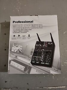Professional Audio Mixer, 5 Channel Sound Mixer With Dual Wireless Mic, Sound...