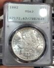 1882 Morgan Dollar graded MS63 by PCGS Rattler Holder OGH Nice Coin