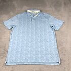 Tasc Performance Shirt Mens XL Blue Fossil Print Short Sleeve Cloud Polo