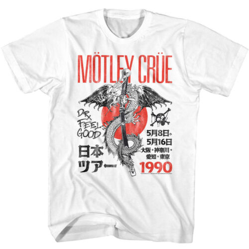 Motley Crue Dr Feelgood Japan Tour '90 Men's T Shirt Rising Sun Heavy Metal Rock