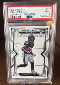 New Listing2022 Obsidian Electric Etch Contra Rookie - JOHN METCHIE III - RC #117 PSA 9