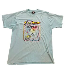 Vtg Screen Stars Hertz Car Rental XL T Shirt 1991 Summer Chill Out Single Stitch
