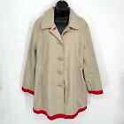 London Fog Women's Long Sleeves Trench Coat w/ Pockets *NO HOOD* Size XL Tan Red
