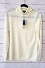 NWT CHARTER CLUB Size L 100% Cashmere Turtleneck Pullover Sweater Cream White A5