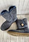 UGG Women’s Bailey Button Blue Suede Casual Winter Boot Size US 10