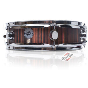 GRIFFIN Piccolo Snare Drum - 13 x 3.5 Black Hickory Poplar Wood Shell Percussion