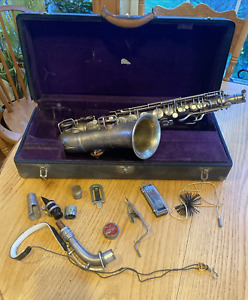 CG Conn Alto Saxophone Elkhart Pat Dec 8 1914 Antique M1119954 SILVER MOP Pearl