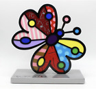 Romero Britto Silver Base Sculpture: Garden Butterfly ** NEW ** Original Box