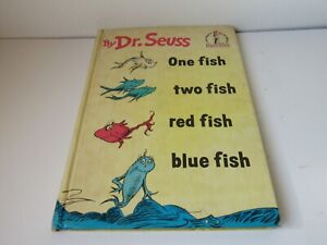 Vintage Dr Seuss One Fish Two Fish Red Fish Blue Fish 1960 Book Club Edition