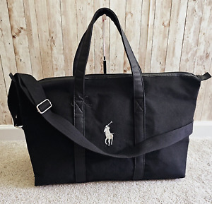 NEW Ralph Lauren Polo Black Large Weekender Travel Gym Duffel Carry On Tote Bag