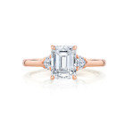 14k Rose Gold Engagement Ring 1.30 Carat IGI GIA Lab Created Emerald Cut Diamond