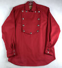 Wah Maker Western Mens Bib Shirt Medium Red Vintage 80s USA Made Rodeo