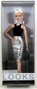 Barbie Signature Looks Model #8 Blonde Pixie Cut Black and Silver Outfit HCB78