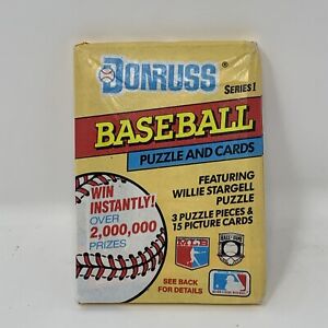 1991 DONRUSS Baseball Wax Pack Series 1 MLB 15 Pic Cards/3 Puzzle Pcs FAC SEALED