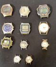 Lot Of 11 Vintage Various Brands Women/Men Mechanical Watch Movements - As Found