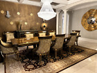 ENITRE DINING ROOM! Marge Carson Dining table, Chairs, Credenza, Rug and Mirror