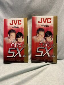 2 JVC Sealed Premium Quality SX-Gold VHS Tape 6 Hours Recording T-120 Blank NIP