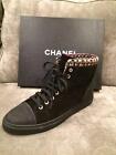 CHANEL 15A Suede Leather Lace Up High Hi Top Sneakers Kicks Shoes Boots $950