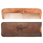Wooden Hair Combs for Men,Men's Wood Beard Comb with Leather Travel Case