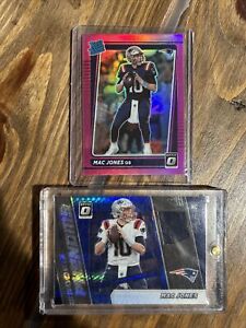 2021 Mac Jones Optic Pink Holo And Hyper Blue Rookie Phenoms Jersey Lot