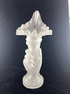 Vintage Satin Glass Hand Holding Liberty Torch Jack In The Pulpit Vase 10” Tall