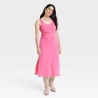 Women's Midi Slip Dress - Universal Thread Pink M