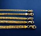 14K Yellow Gold 2mm-5mm Byzantine Square Box Chain Bracelet All Sizes Real