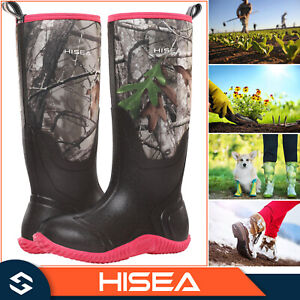 HISEA Outdoor Women Boots Neoprene Rubber Insulated Muck Mud Chore Working Boots