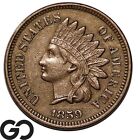 1859 Indian Head Cent Penny, Tough Choice AU Better Date