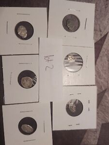 Lot Of 6 Silver Russian Wire Coins ~1300-1700